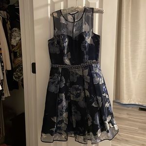 Eliza J blue floral dress